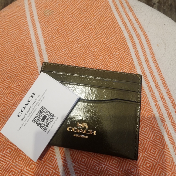 Coach Other - Coach Dark Green Leather Card Holder